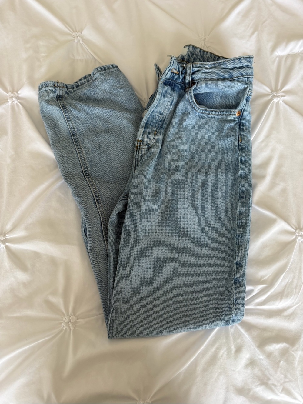 H&M Light Blue Straight-Leg Denim Jeans